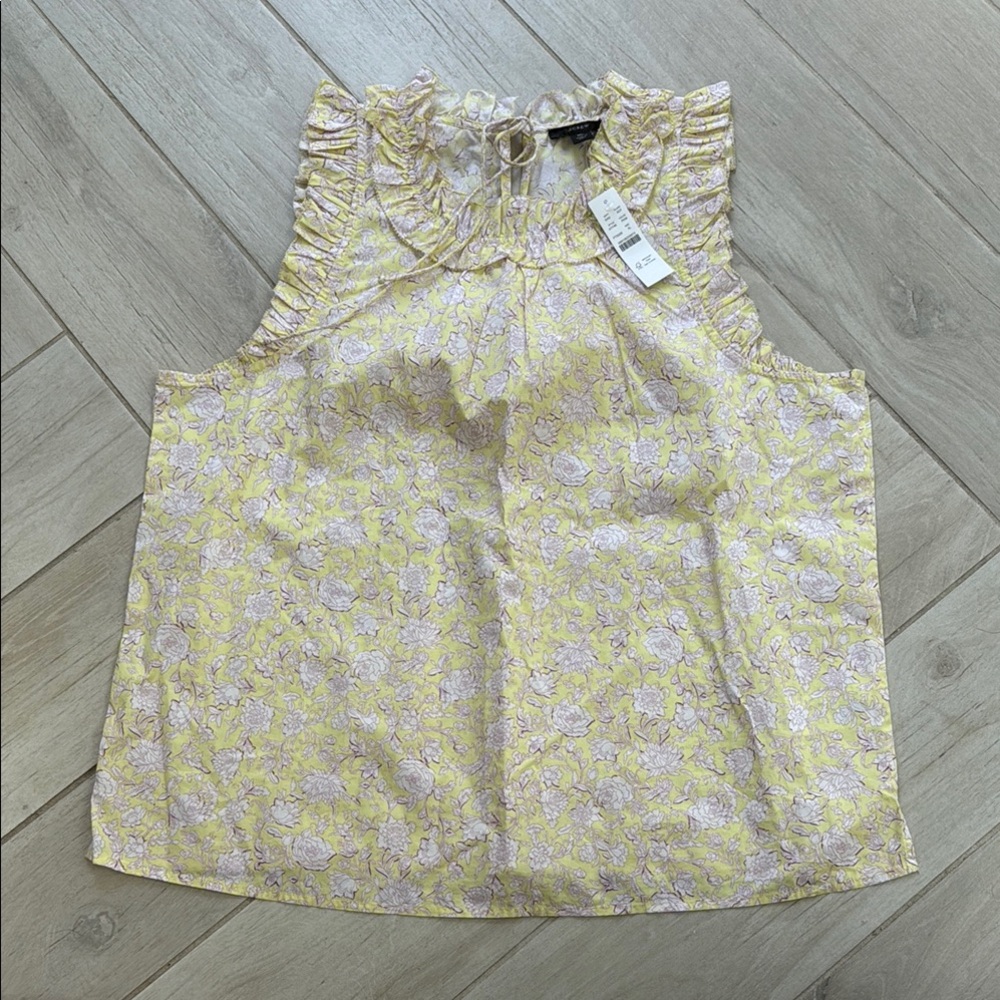J. Crew Yellow and White Blouse